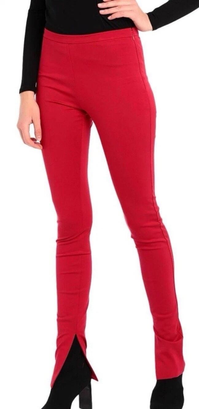 $238 New Sz Small US 4  From Italy Pinko Red Women’s Leggings Pants Yoox